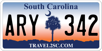 SC license plate ARY342