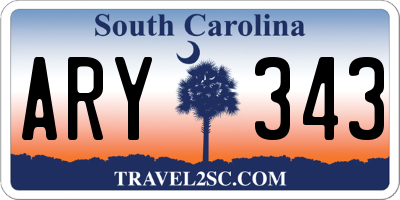 SC license plate ARY343
