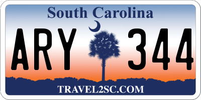 SC license plate ARY344