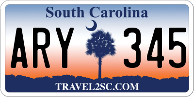 SC license plate ARY345