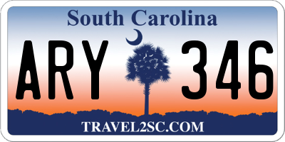 SC license plate ARY346