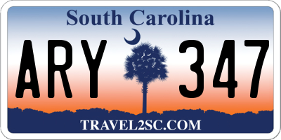 SC license plate ARY347