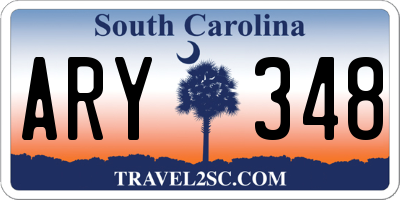 SC license plate ARY348