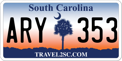 SC license plate ARY353