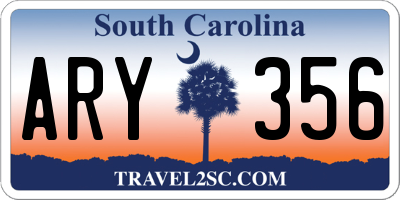 SC license plate ARY356