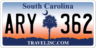SC license plate ARY362
