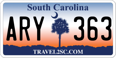 SC license plate ARY363