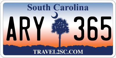 SC license plate ARY365