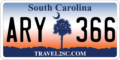 SC license plate ARY366