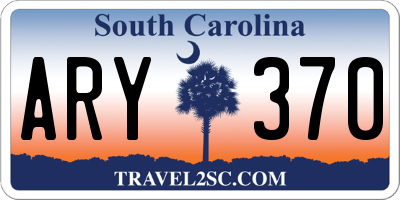 SC license plate ARY370