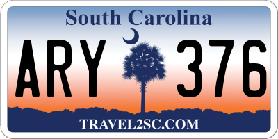 SC license plate ARY376