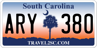 SC license plate ARY380