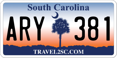 SC license plate ARY381