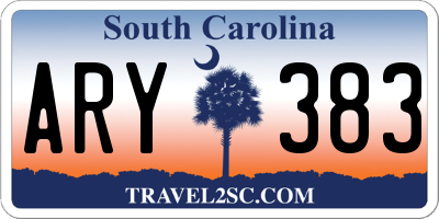 SC license plate ARY383