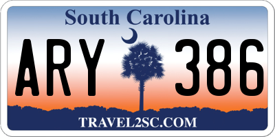 SC license plate ARY386