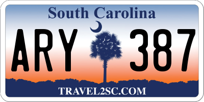 SC license plate ARY387