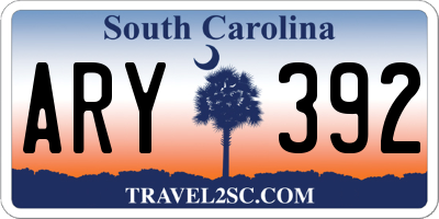 SC license plate ARY392