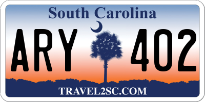 SC license plate ARY402