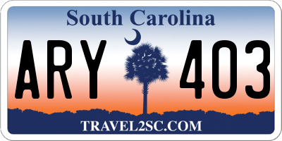 SC license plate ARY403