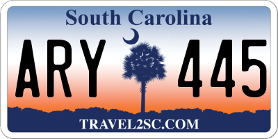 SC license plate ARY445