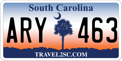 SC license plate ARY463