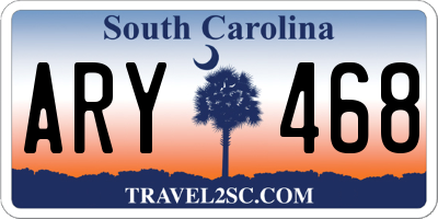 SC license plate ARY468