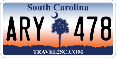 SC license plate ARY478