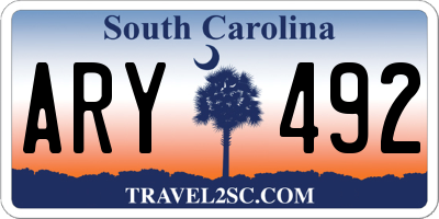 SC license plate ARY492