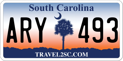 SC license plate ARY493