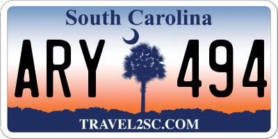 SC license plate ARY494