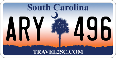 SC license plate ARY496