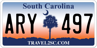 SC license plate ARY497