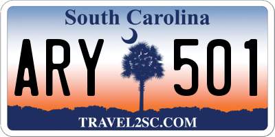SC license plate ARY501