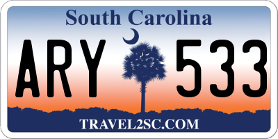 SC license plate ARY533