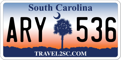 SC license plate ARY536