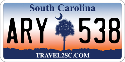SC license plate ARY538