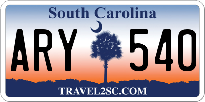 SC license plate ARY540