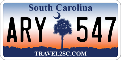 SC license plate ARY547