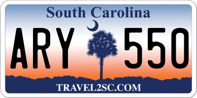 SC license plate ARY550