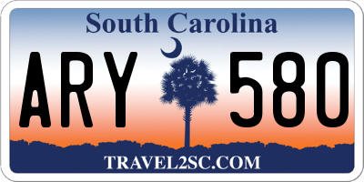 SC license plate ARY580