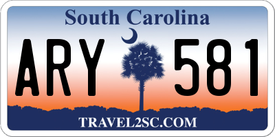 SC license plate ARY581