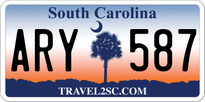 SC license plate ARY587