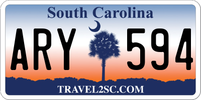 SC license plate ARY594