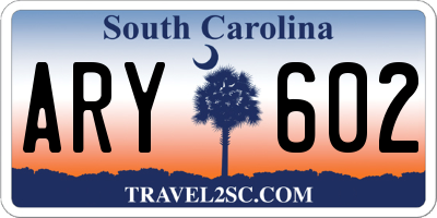 SC license plate ARY602