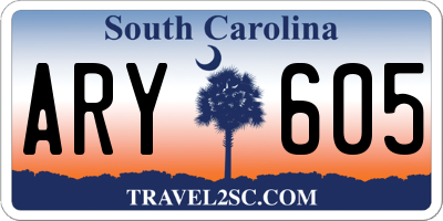 SC license plate ARY605