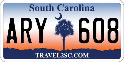 SC license plate ARY608