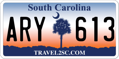 SC license plate ARY613