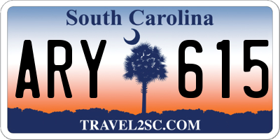 SC license plate ARY615
