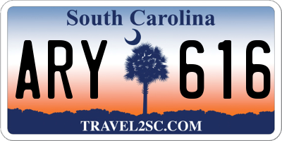 SC license plate ARY616