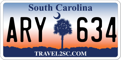SC license plate ARY634
